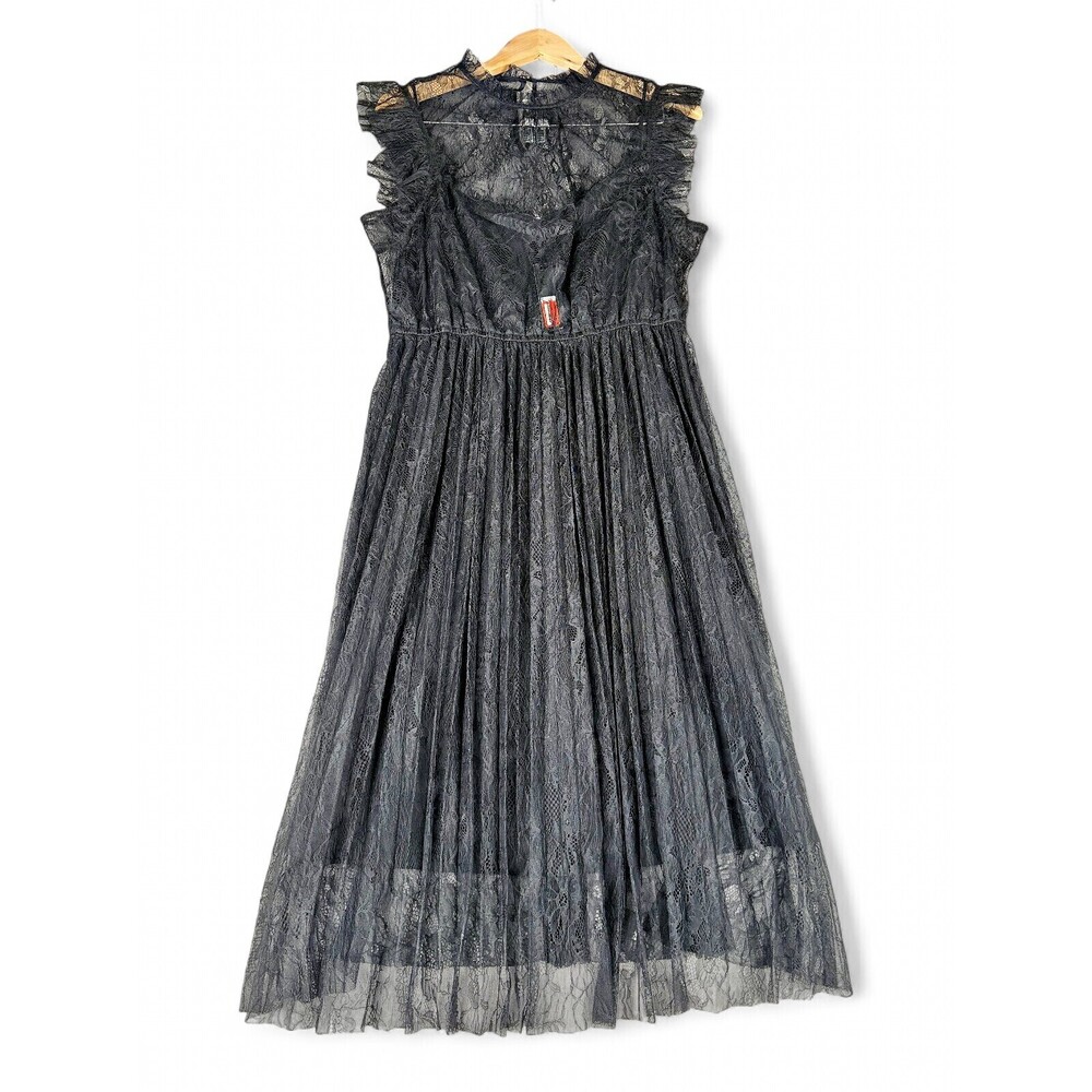 Steve Madden Black Lace Midi/Maxi Dress Size XL Cocktail GALA Chic Formal